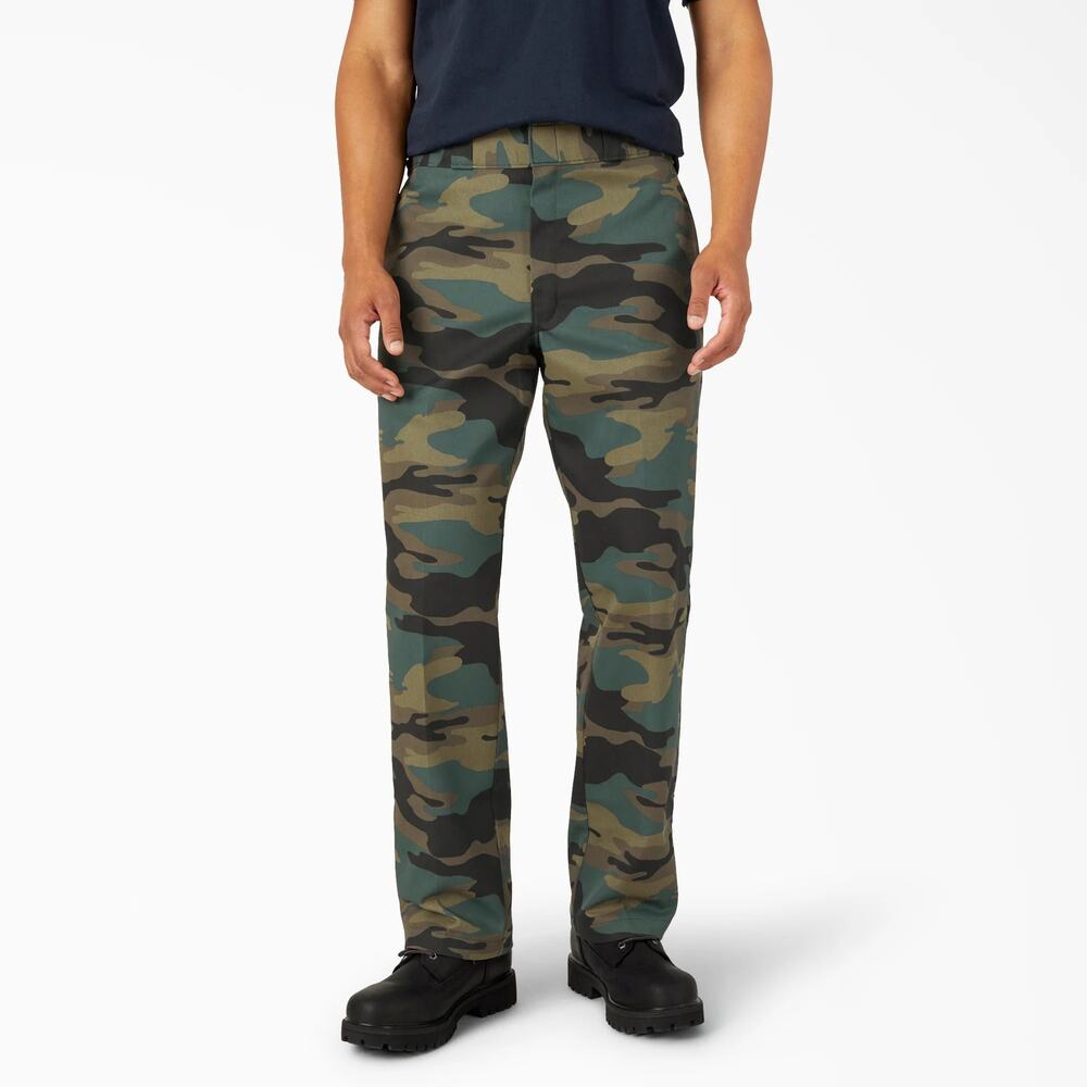 Dickies Men's 32x32 Hunter Green Camo Original 874 Work Pants Streetwear V4-23